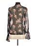 Fletch Floral Black Long Sleeve Blouse Size M - photo 2