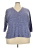 Simply Vera Vera Wang Blue 3/4 Sleeve Top Size XXL - photo 1