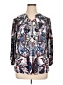 By Design Paisley Silver Long Sleeve Blouse Size 1X - photo 1