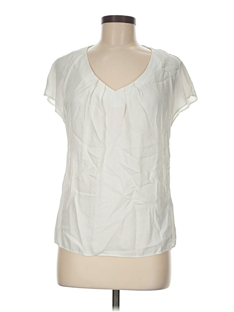 Pre-owned Boden Short Sleeve Blouse In Ivory