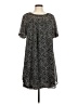 Ann Taylor LOFT 100% Polyester Chevron-herringbone Black Casual Dress Size M (estimated) - photo 1