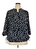 Roz & Ali Polka Dots Black 3/4 Sleeve Blouse Size 2X - photo 1