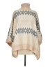 Central Park West Chevron-herringbone Tan Poncho Size S - photo 1