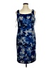 Maya Brooke 100% Polyester Print Blue Cocktail Dress Size 14 - photo 1