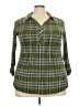 Westport Plaid Green 3/4 Sleeve Button-Down Shirt Size 2X - photo 1