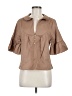 S'edge Tan 3/4 Sleeve Button-Down Shirt Size M - photo 1
