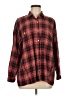 Max Studio 100% Rayon Plaid Red Long Sleeve Button-Down Shirt Size M - photo 1