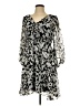 Tommy Hilfiger 100% Polyester Print Silver Casual Dress Size 10 - photo 1