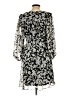 Tommy Hilfiger 100% Polyester Print Silver Casual Dress Size 10 - photo 2