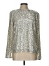 CeCe Metallic Silver Long Sleeve Blouse Size L - photo 1