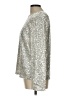 CeCe Metallic Silver Long Sleeve Blouse Size L - photo 5