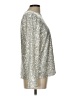 CeCe Metallic Silver Long Sleeve Blouse Size L - photo 4