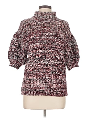 Self-Portrait Short-Sleeve Turtleneck Sweater (view 1)