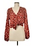 Just Fab 100% Polyester Red Long Sleeve Blouse Size M - photo 1