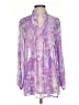 Susan Graver 100% Polyester Paisley Purple Long Sleeve Blouse Size S - photo 1