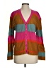 Dee Elly Color Block Pink Cardigan Size S - photo 1