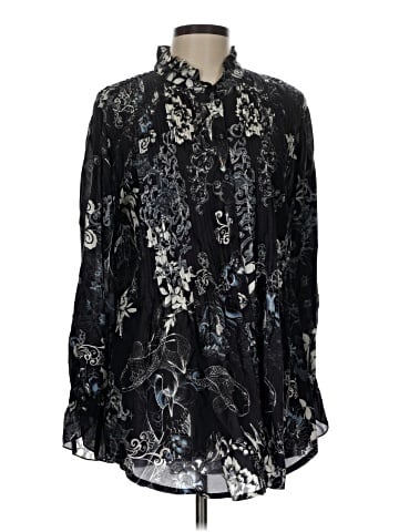 Johnny Was Long Sleeve Silk Top (view 1)
