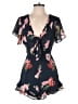 Aqua 100% Polyester Floral Blue Romper Size S - photo 1