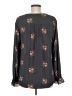 T Tahari 100% Polyester Floral Gray Long Sleeve Blouse Size M - photo 2