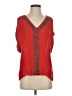 Parker 100% Silk Red Short Sleeve Silk Top Size S - photo 1