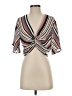 Love Tree 100% Polyester Brown Short Sleeve Blouse Size S - photo 1