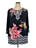 JM Collection Black 3/4 Sleeve Blouse Size 2X - photo 1