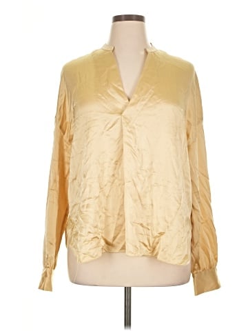 Vince. Long Sleeve Silk Top (view 1)