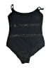 Pink Lily Graphic Black One Piece Swimsuit Size M - photo 1