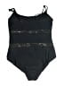 Pink Lily Graphic Black One Piece Swimsuit Size M - photo 2