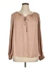 Jennifer Lopez 100% Polyester Tan Long Sleeve Blouse Size XL - photo 1