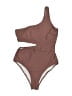 Unbranded Solid Brown One Piece Swimsuit Size L (estimated) - photo 1