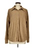 Boohoo Chevron-herringbone Tan Long Sleeve Blouse Size 6 - photo 1