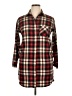 Maje Plaid Burgundy 3/4 Sleeve Blouse Size XL - photo 1