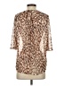 MNG Suit Animal Print Brown 3/4 Sleeve Blouse Size 4 - photo 2