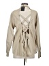 Marissa Webb Solid Tan Long Sleeve Button-Down Shirt Size S - photo 2
