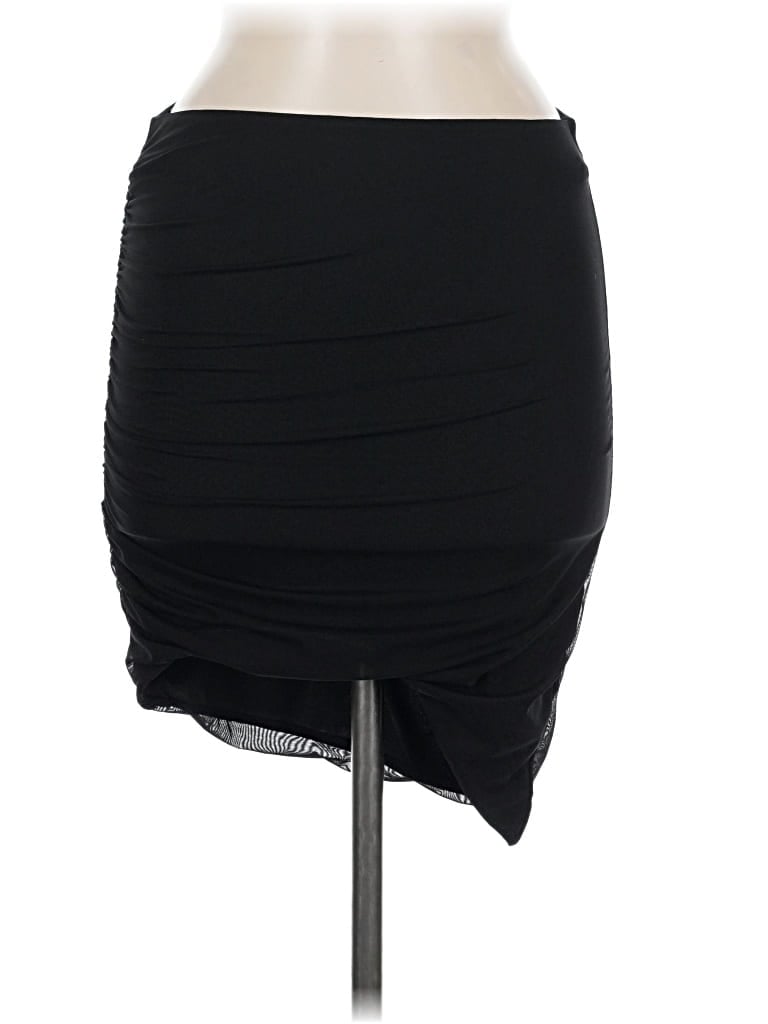 Oh Polly Casual Skirt: Black Solid Pattern Bottoms - Size 6