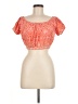 Whyte Eyelash 100% Rayon Orange Short Sleeve Top Size M - photo 1