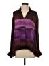 Madison Marcus 100% Silk Color Block Purple Long Sleeve Silk Top Size S - photo 1