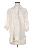 Zara Ivory 3/4 Sleeve Button-Down Shirt Size S - photo 1