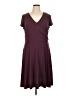 Covington Solid Burgundy Casual Dress Size XL - photo 1