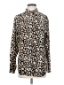 Equipment 100% Silk Animal Print Brown Long Sleeve Silk Top Size XS - photo 1