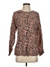 Weekend Animal Print Orange Long Sleeve Blouse Size S - photo 1