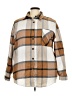 Shein Curve 100% Polyester Plaid Brown Long Sleeve Blouse Size 18 Plus (3) - photo 1