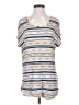Lands' End Aztec Or Tribal Print Stripes Multi Color Blue Short Sleeve T-Shirt Size S - photo 1