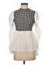 Shein Houndstooth White Long Sleeve Blouse Size S - photo 1