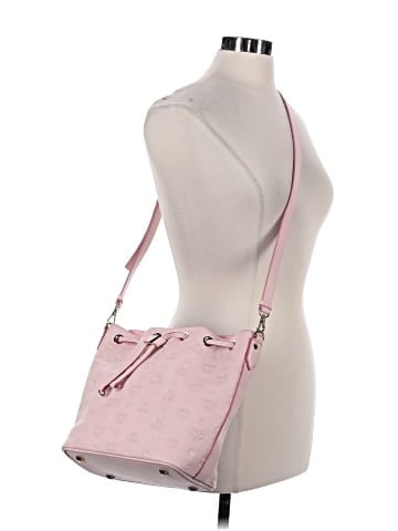 MCM Monogram Leather Essential Drawstring Bucket Bag (view 2)