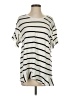 Chaser 100% Cotton Stripes Ivory Short Sleeve Top Size S - photo 1