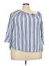 Fred David 100% Rayon Blue 3/4 Sleeve Blouse Size 2X - photo 1