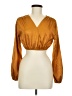 No Frills Gold Long Sleeve Blouse Size M - photo 1