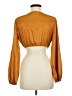 No Frills Gold Long Sleeve Blouse Size M - photo 2